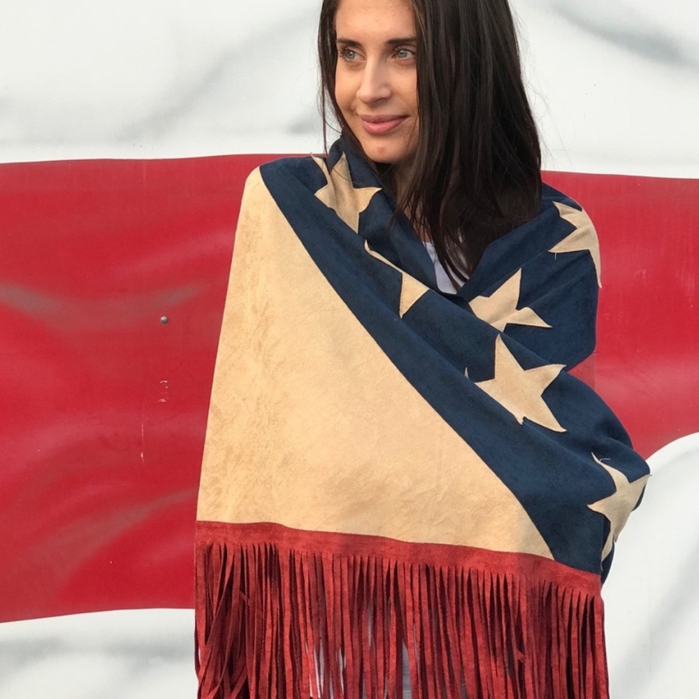 Free People Born Free Faux Suede Shawl